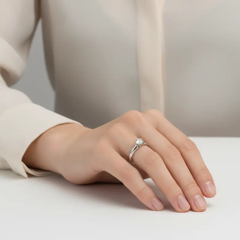 0.50Ct Solitaire Women'S Ring In 14K White Gold 1