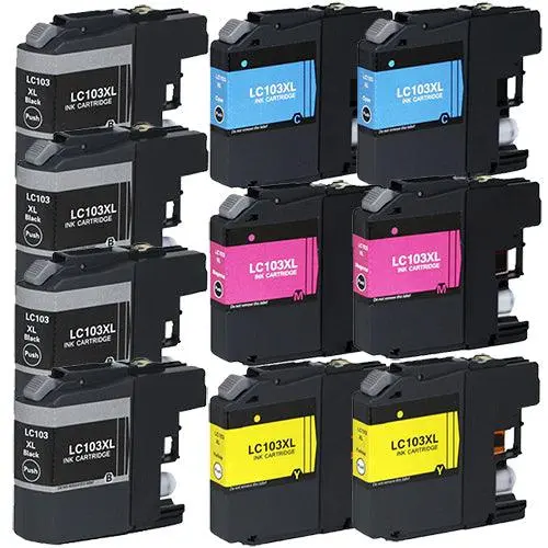 10-Pack Compatible Brother Lc-103 Xl Ink Cartridges – 4 Black + 2 Each Color (Lc-101 Replacement) 1