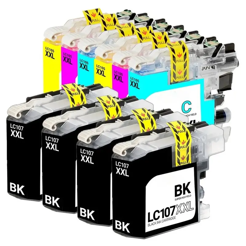 10-Piece Brother Lc107Xl & Lc105 Compatible Ink Combo Pack (4 Black, 2 Cyan, 2 Magenta, 2 Yellow) 1