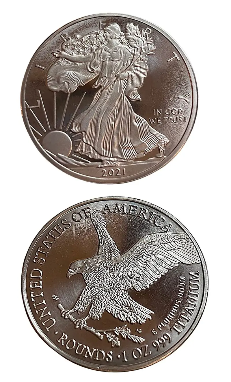 100×1 Oz 999 Titanium Liberty Eagle Bullion Coins – Elemental Chemistry Collectible Set 1