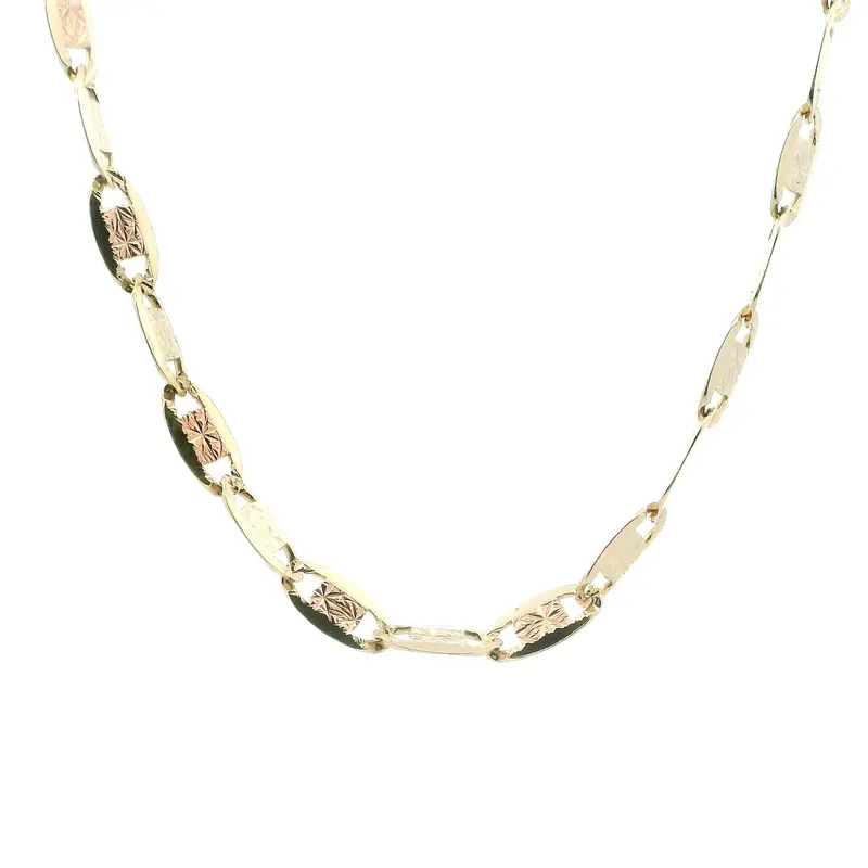 10K Tri-Color Gold Mariner Link Chain 1