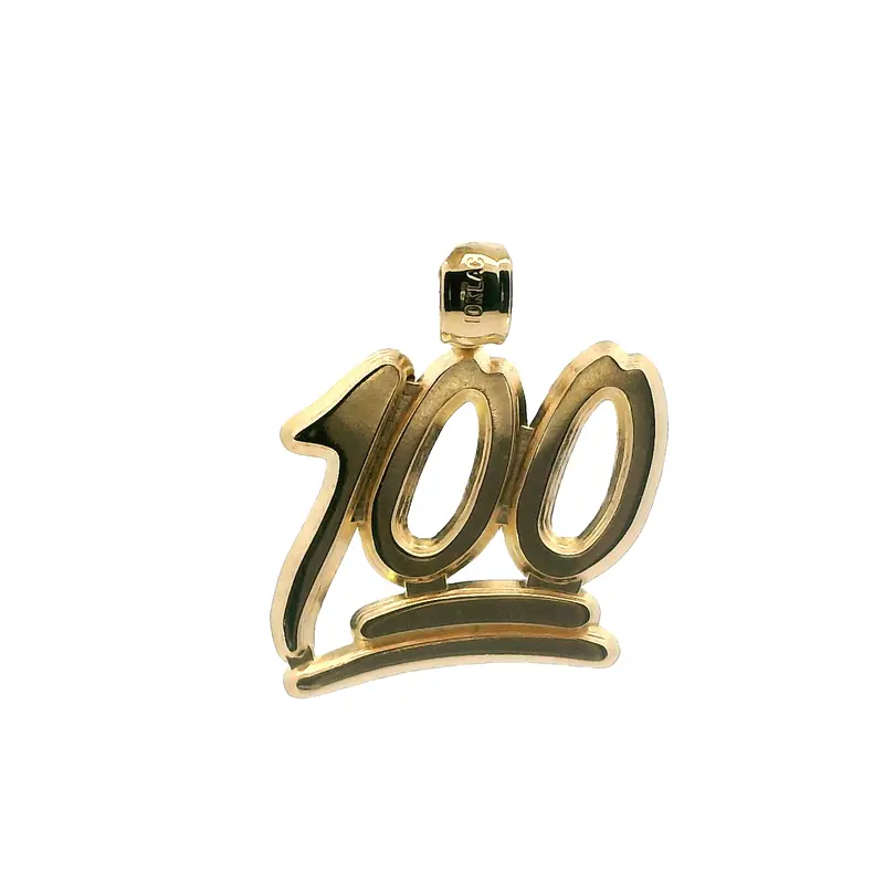 10K Yellow Gold '100%' Symbolic Pendant 1