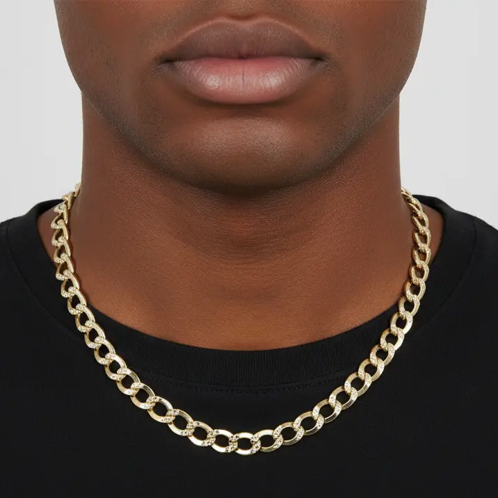 10K Yellow Gold 24.5-Inch Diamond-Cut Curb Chain Necklace 1
