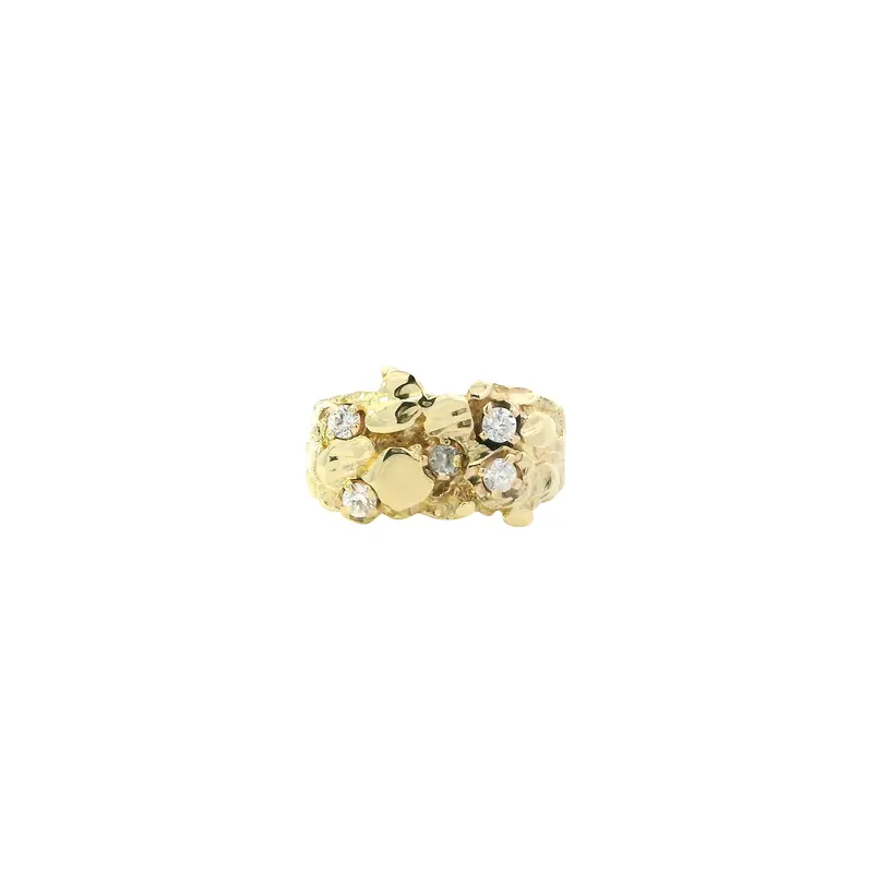 10K Yellow Gold Diamond Nugget Ring – 0.25 Carats Total Weight 1