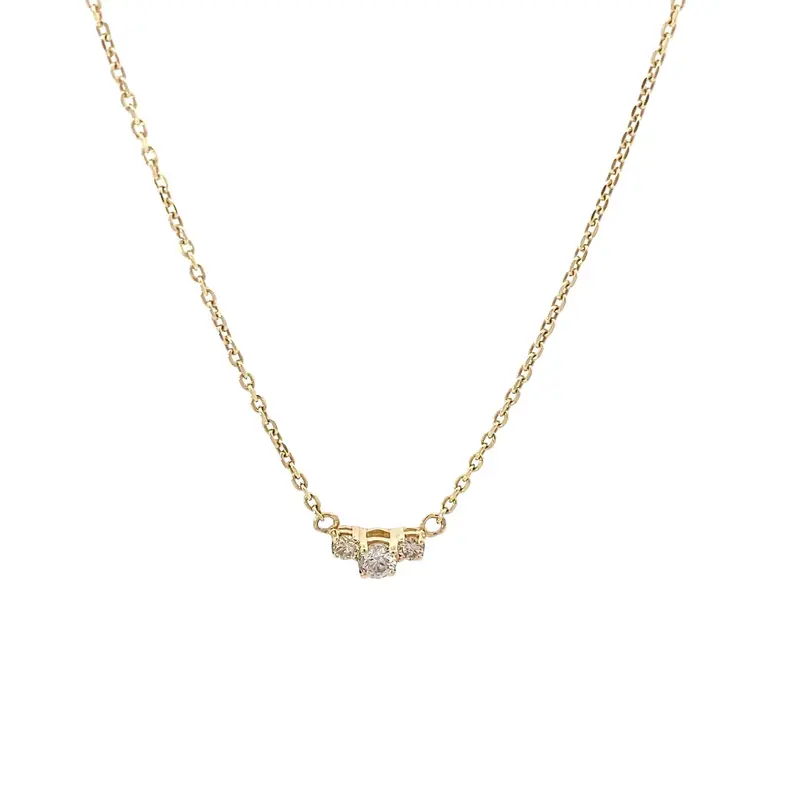 10K Yellow Gold Diamond Pendant Necklace – 0.27 Carat Total Weight 1