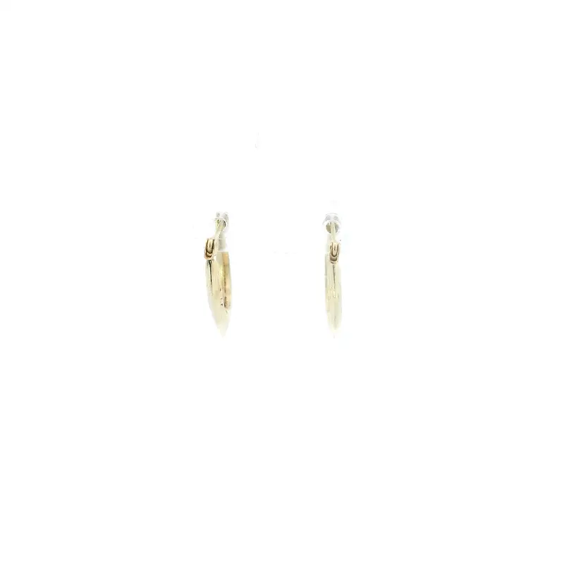 10K Yellow Gold Octagonal Diamond-Cut Hoop Earrings 1