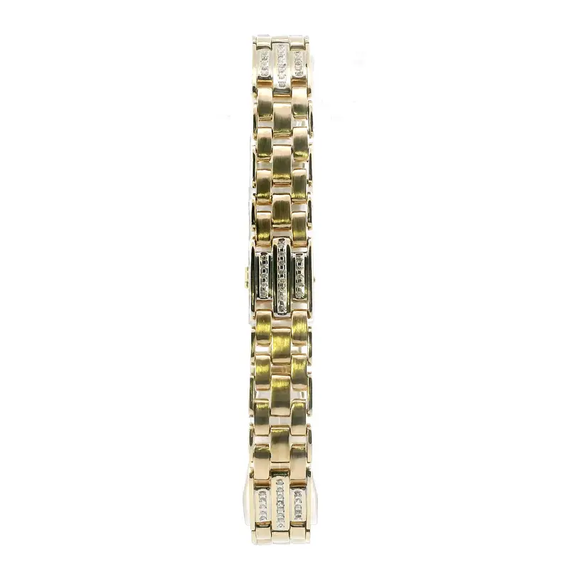 10K Yellow Gold Panther-Link Bracelet With Diamonds 1