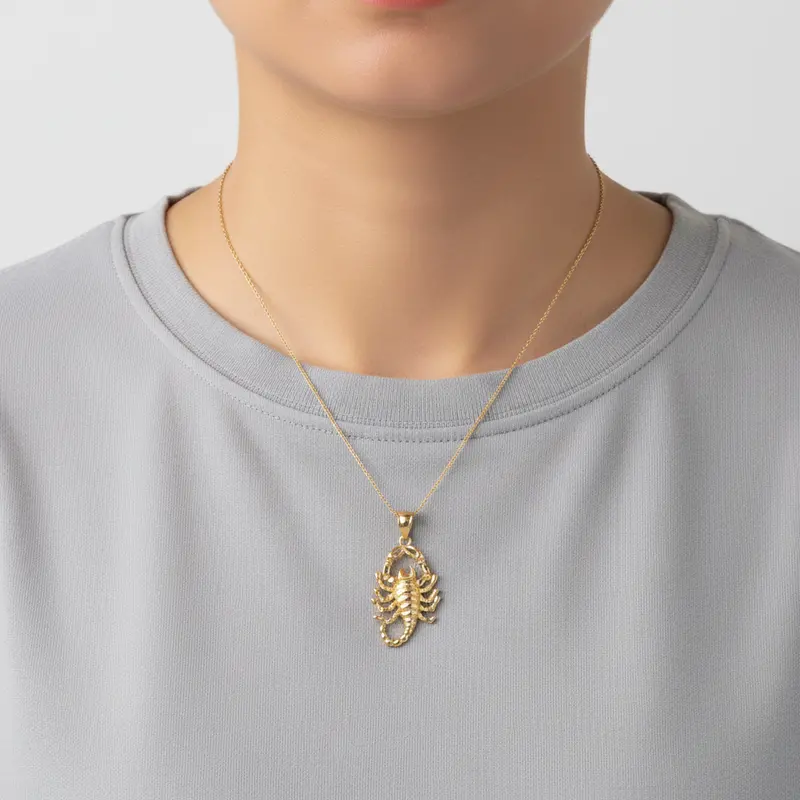 10K Yellow Gold Scorpion Symbol Pendant 1