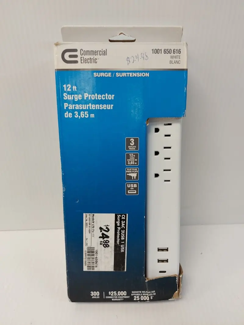 12-Foot Surge Protector Power Strip – 1001-650-616 Model With 6 Outlets 1