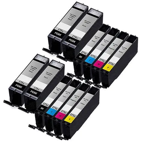 12-Pack Compatible Canon Pgi-270Xl And Cli-271Xl Ink Cartridges – 4 Black + 2 Each Color 1