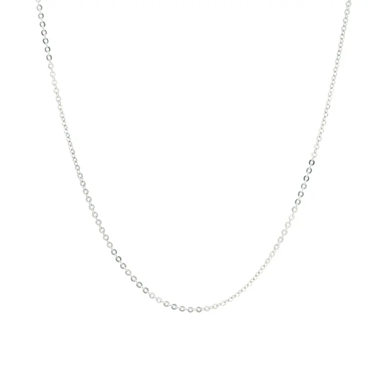 14K White Gold 16-Inch Cable Necklace Chain 1