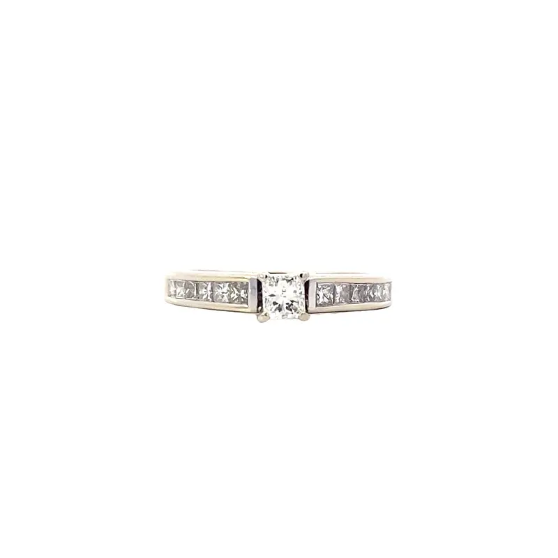 14K White Gold Diamond Ring – 0.61 Carat Prong-Set Design 1