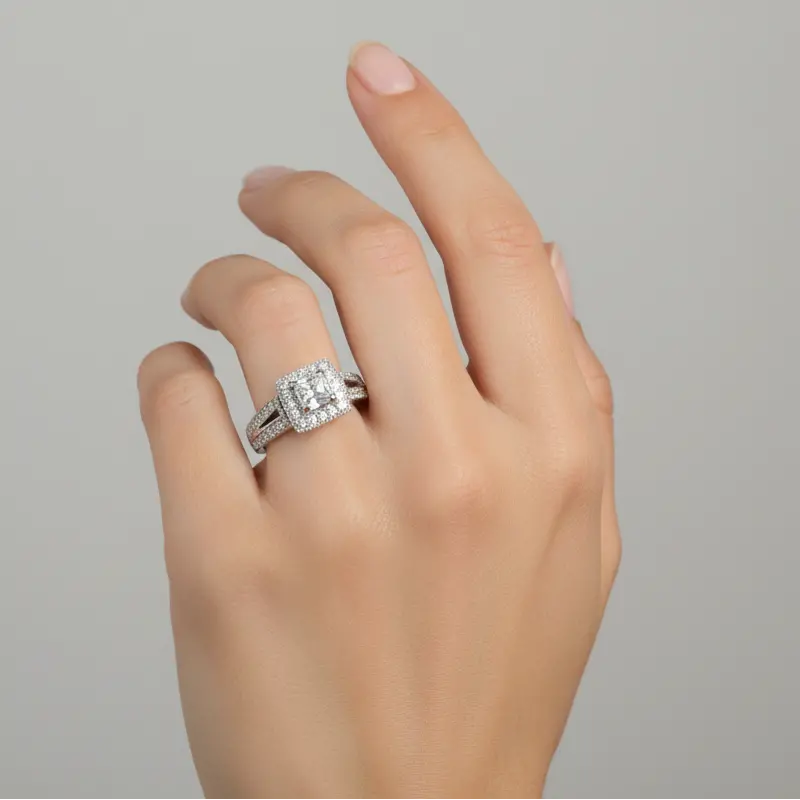 14K White Gold Diamond Ring For Women – 0.87 Carats 1