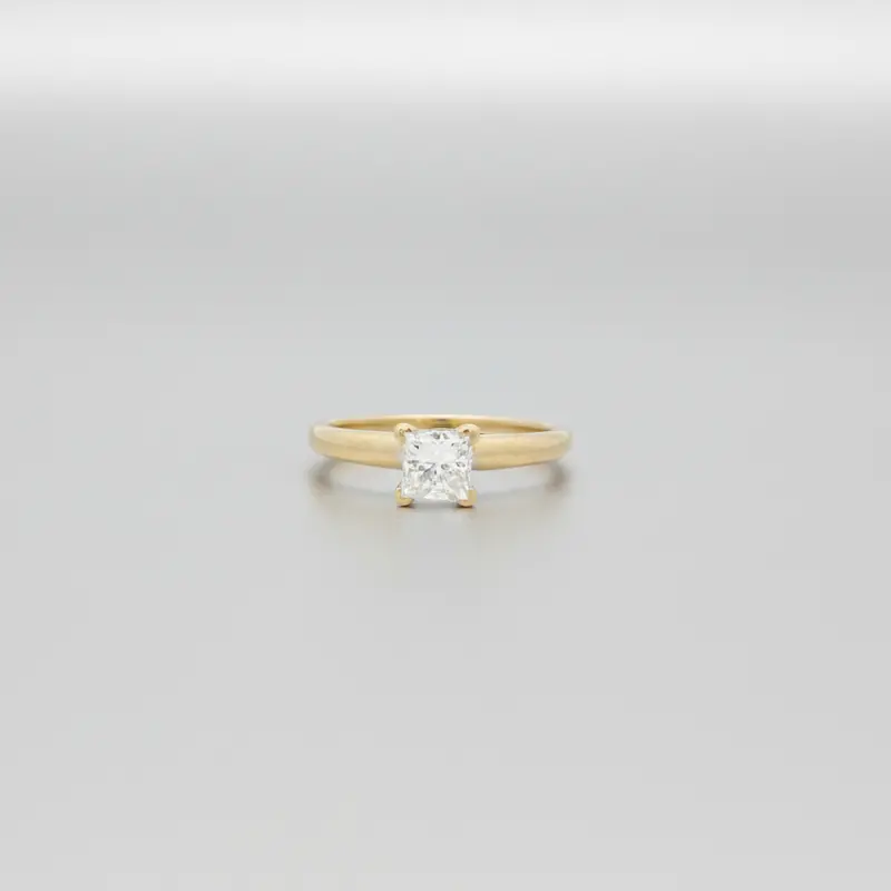 14K White Gold Diamond Solitaire Ring (0.74 Carat Round Brilliant) 1
