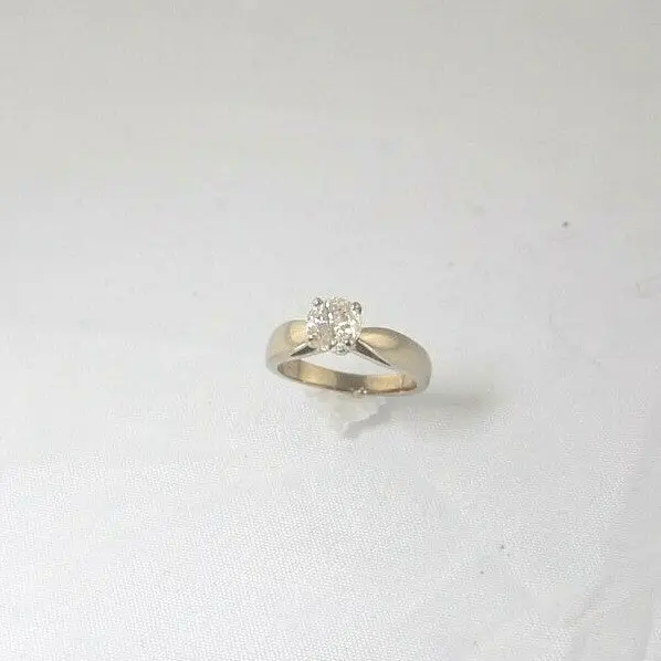 14K White Gold Diamond Solitaire Ring – Classic Round Brilliant Center Stone, Polished Band 1