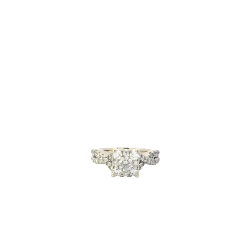 14K White Gold Diamond Statement Ring For Women – 1.14 Carats Total 1