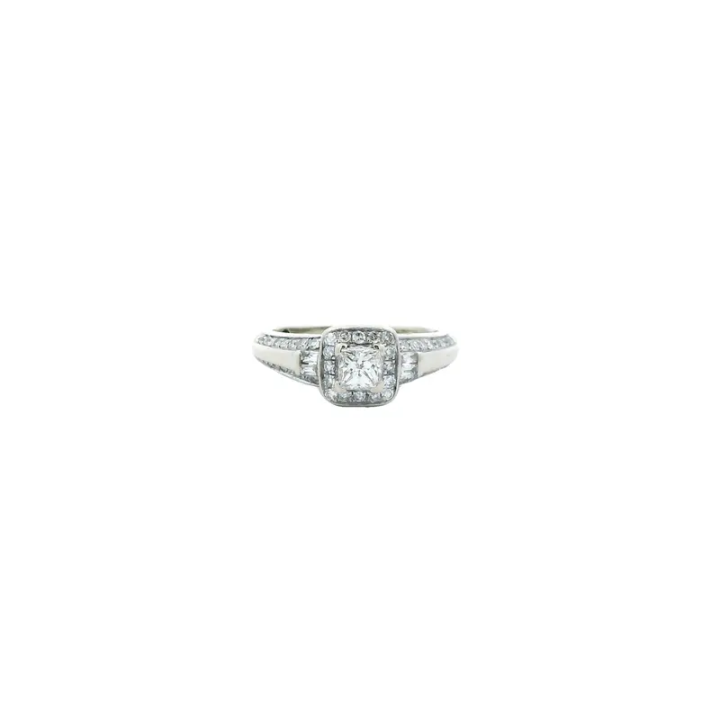 14K White Gold Diamond Women'S Solitaire Ring (0.40 Ct) 1