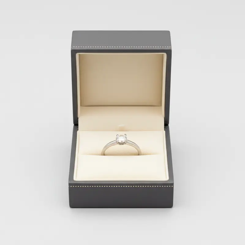 14K White Gold Solitaire Diamond Ring – 0.45 Carat Center Stone 1