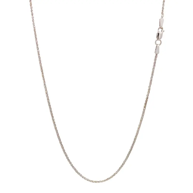 14K White Gold Wheat Chain Necklace – 20 Inch Length 1