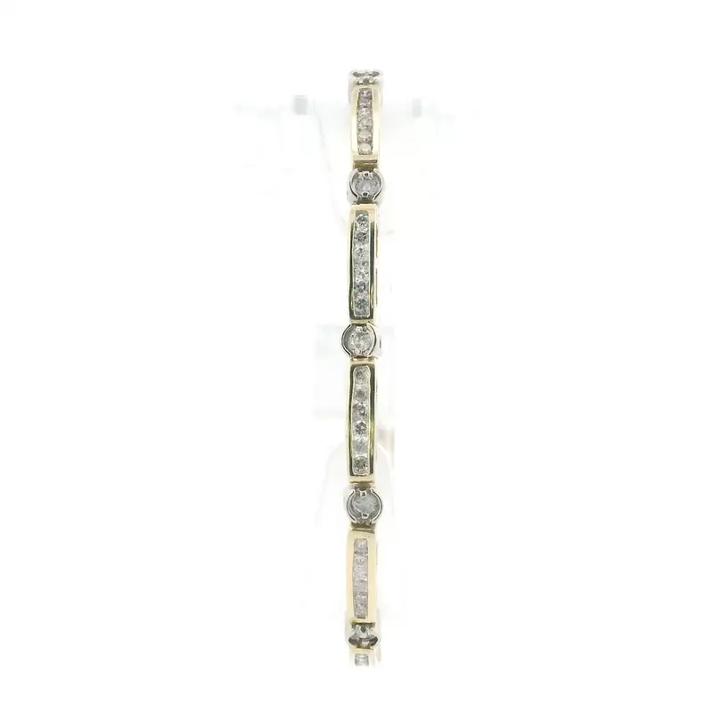 14K Yellow And White Gold Diamond Tennis Bracelet – 2.07 Carats Total 1