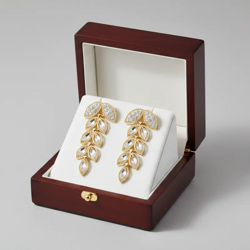 14K Yellow And White Gold Leaf-Inspired Dangle Earrings 1