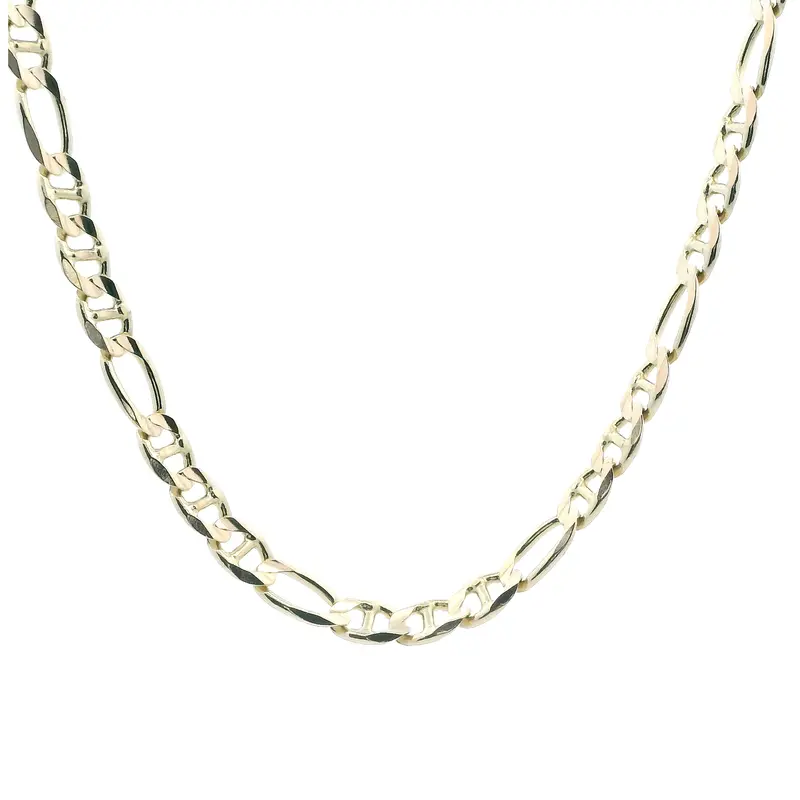 14K Yellow Gold 22.5-Inch Figaro Mariner Necklace Chain 1