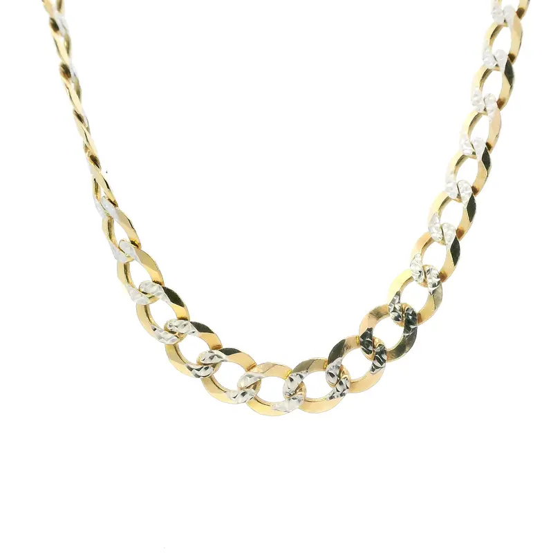 14K Yellow Gold 22-Inch Textured Curb Chain 1
