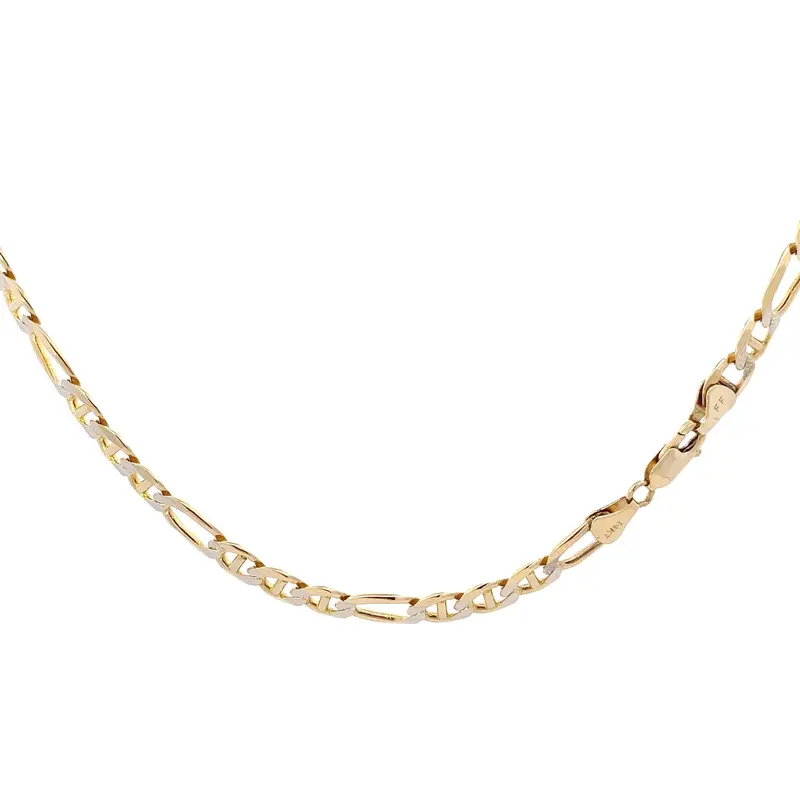14K Yellow Gold Dc Figaro And Mariner Chain – 25 Inches 1
