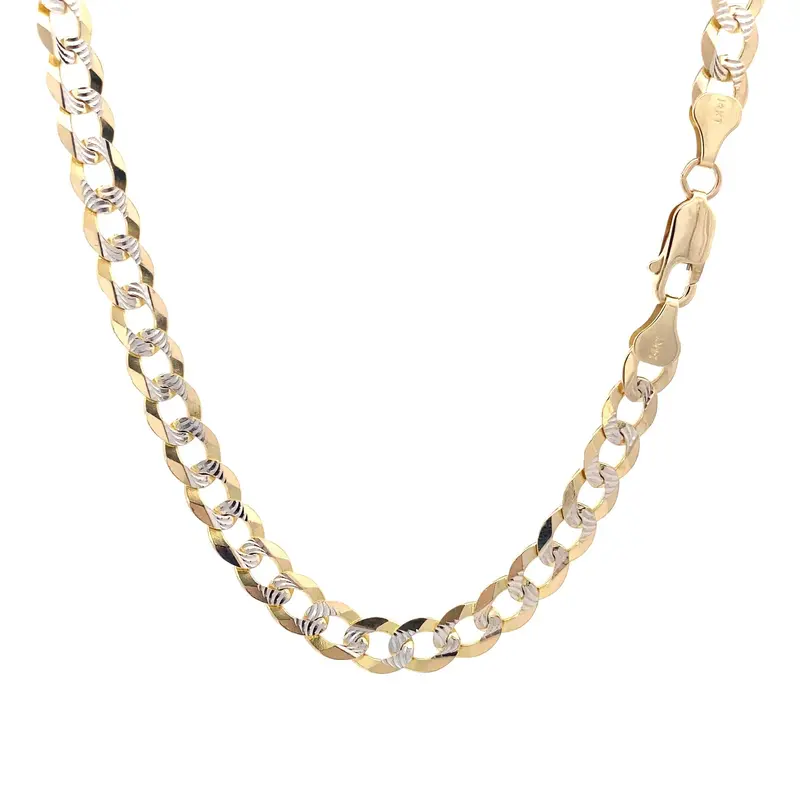 14K Yellow Gold Diamond-Cut 24-Inch Curb Chain 1