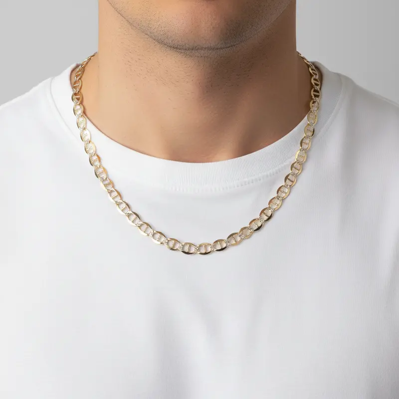 14K Yellow Gold Diamond-Cut Mariner Chain – 23.5 Inch 1