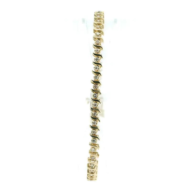 14K Yellow Gold Diamond Tennis Bracelet – 0.82 Carat Total Weight 1