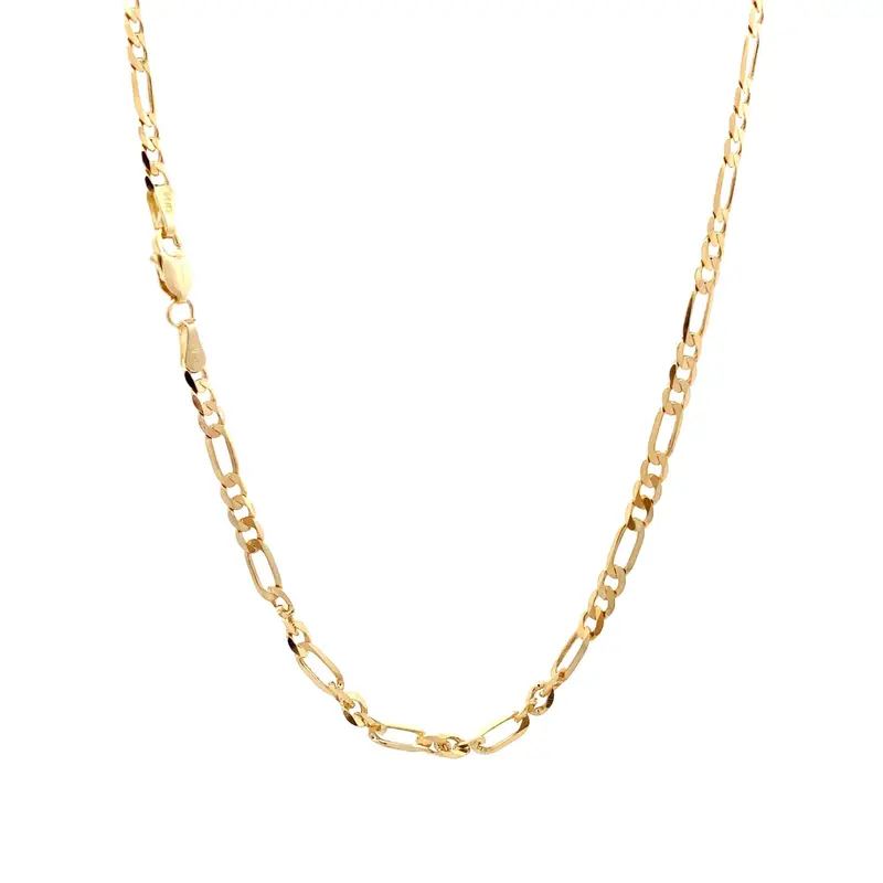 14K Yellow Gold Figaro Chain Necklace – 24 Inches Long 1