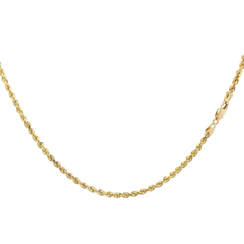 14K Yellow Gold Rope Necklace – 24-Inch Length 1