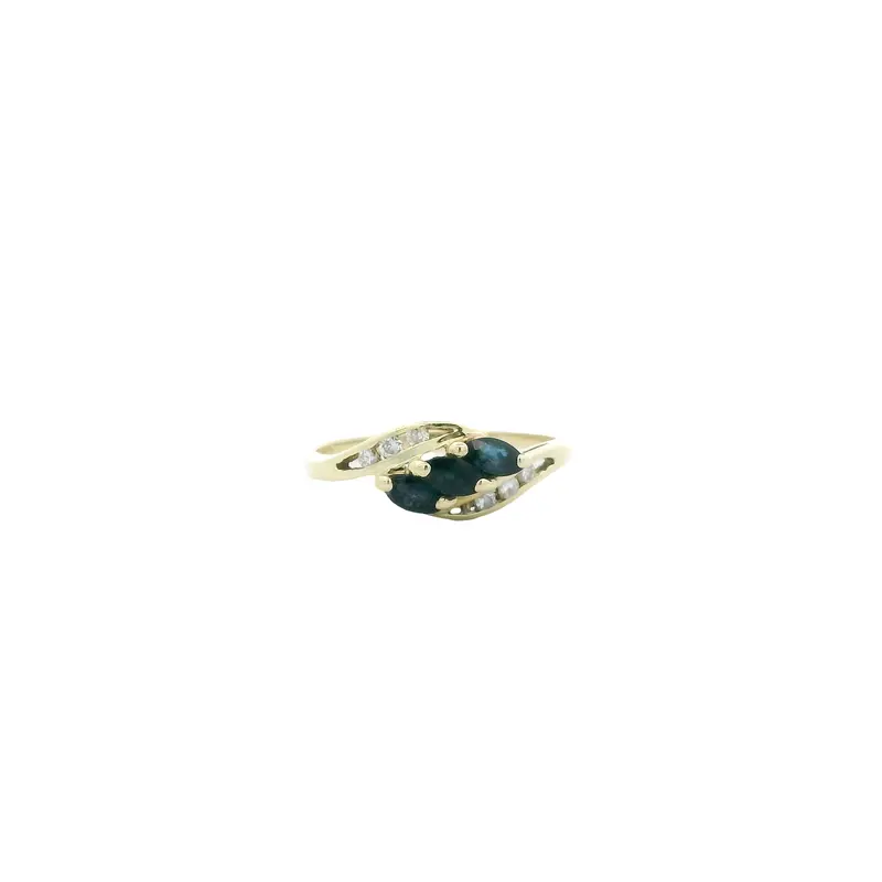 14K Yellow Gold Sapphire And Diamond Ring – 0.09 Carat Tw 1