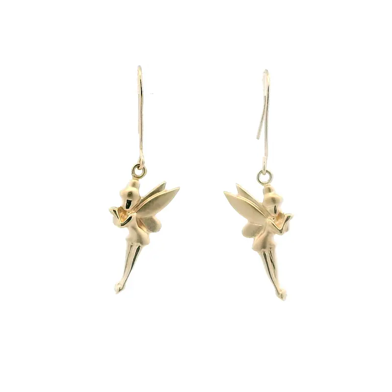 14K Yellow Gold Tinker Bell Themed Earrings – Disney Collection 1