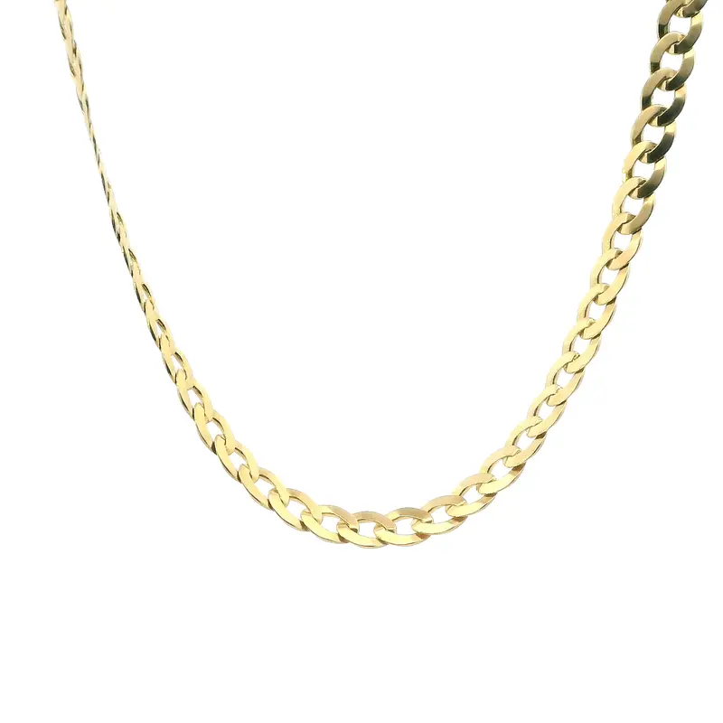 18K Yellow Gold 24-Inch Decorative Curb Chain 1