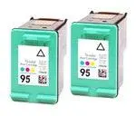 2-Pack Remanufactured Hp 95 Color Ink Cartridges (C8766Wn) 1