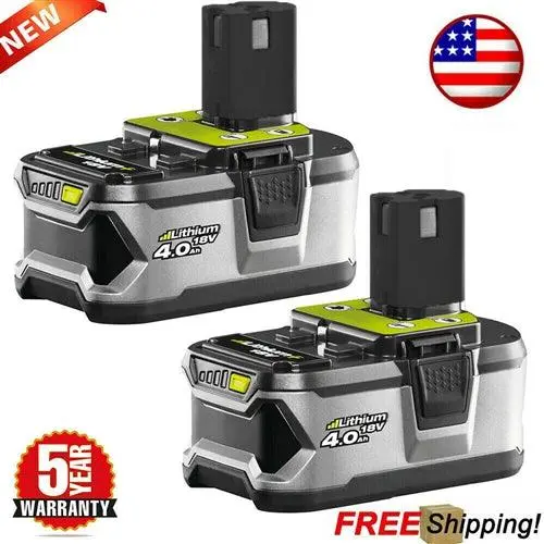 2-Pack Ryobi P108 18V 4.0Ah One+ Lithium-Ion Replacement Batteries 1