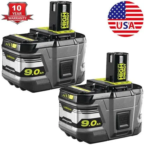2-Pack Ryobi P108 18V 9.0Ah One+ High-Capacity Lithium-Ion Batteries 1