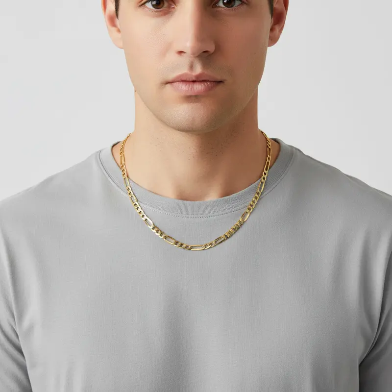 20-Inch Hollow Figaro Chain In 18K Yellow Gold 1