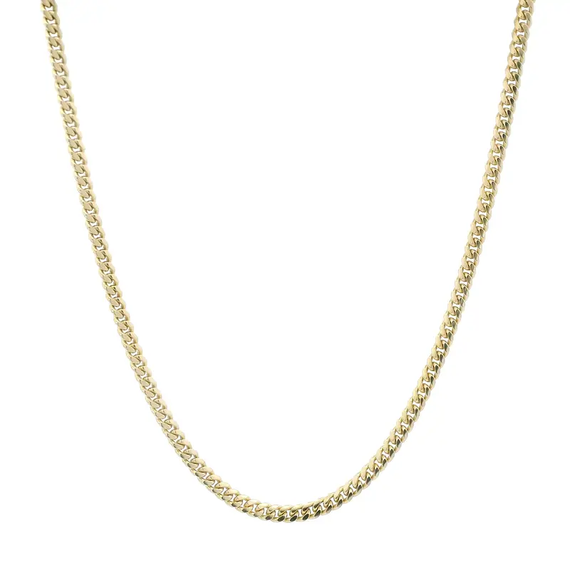 24-Inch 14K Yellow Gold Cuban Chain Necklace 1