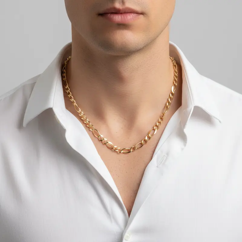 24-Inch Figaro Chain Crafted From 14K Yellow Gold 1
