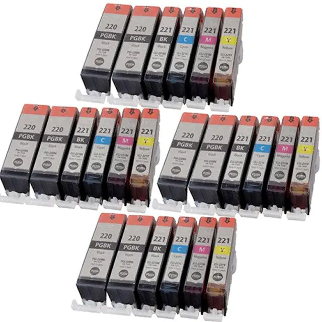 24-Pack Compatible Canon Pgi-220 & Cli-221 Ink Set – 8X Black + 4X Per Color 1