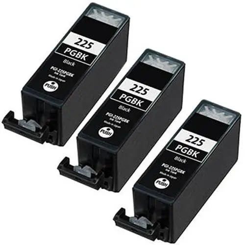 3-Pack Compatible Canon Pgi-225 Black Ink Cartridges For Pixma Printers 1