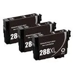 3-Pack Remanufactured Epson 288Xl High-Capacity Black Ink Cartridges 1