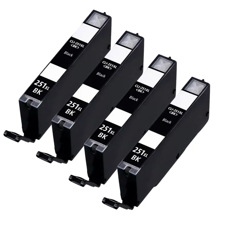4-Pack Canon Cli-251Xl Black High-Yield Ink Cartridges For Pixma Printers 1
