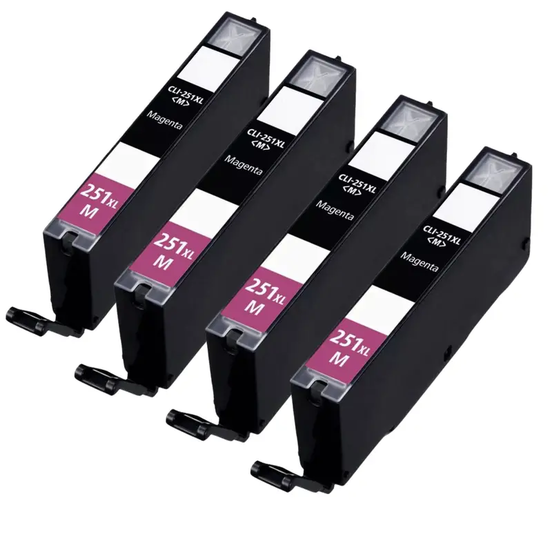4-Pack Canon Cli-251Xl Magenta High-Yield Ink Cartridges For Pixma Printers 1