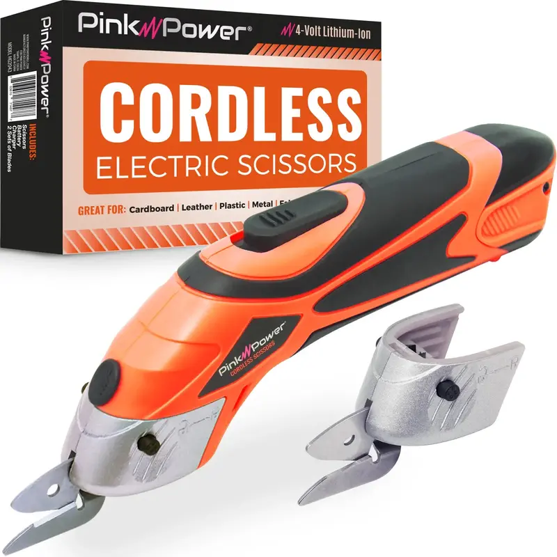 4V Lithium-Ion Cordless Fabric Scissors – Orange 1