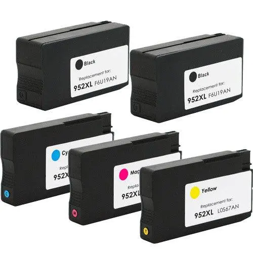 5-Pack Hp 952Xl Remanufactured High-Yield Ink Cartridges (F6U19An) For Officejet Printers 1
