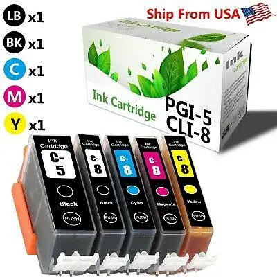 5-Piece Compatible Canon Pgi-5 & Cli-8 Ink Bundle: 1 Black + 1 Each Color 1